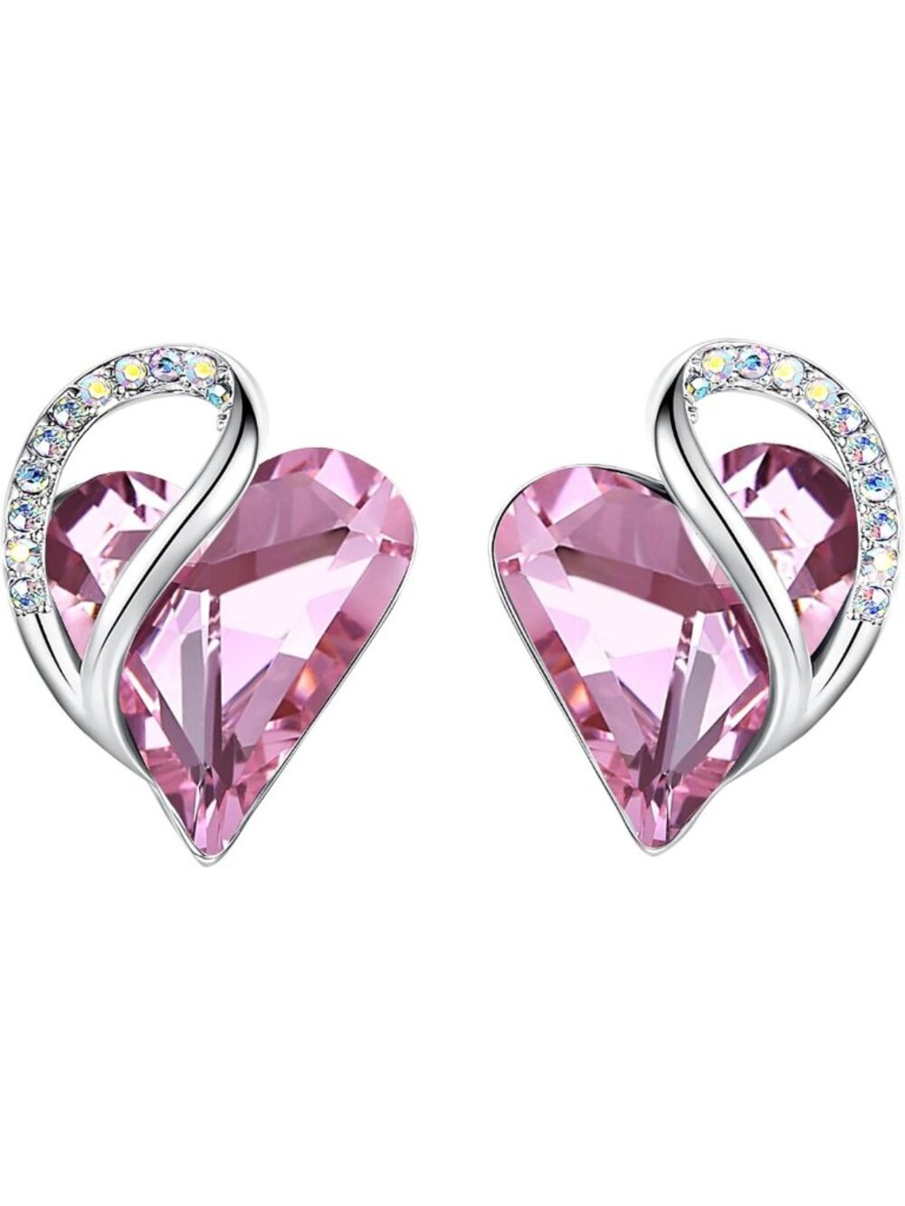 Infinity Love Heart Stud Earrings, Birthstone & Healing Stone Gifts for Her